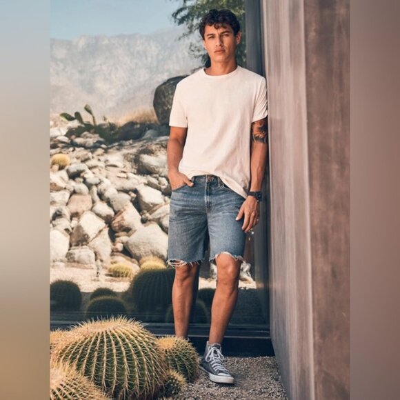 Wrangler Cut Off Jean Shorts Blue DenimJorts 36” Waist - Picture 1 of 8